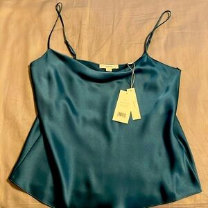Polished, elegant and fabulously Theory silk teal camisole!